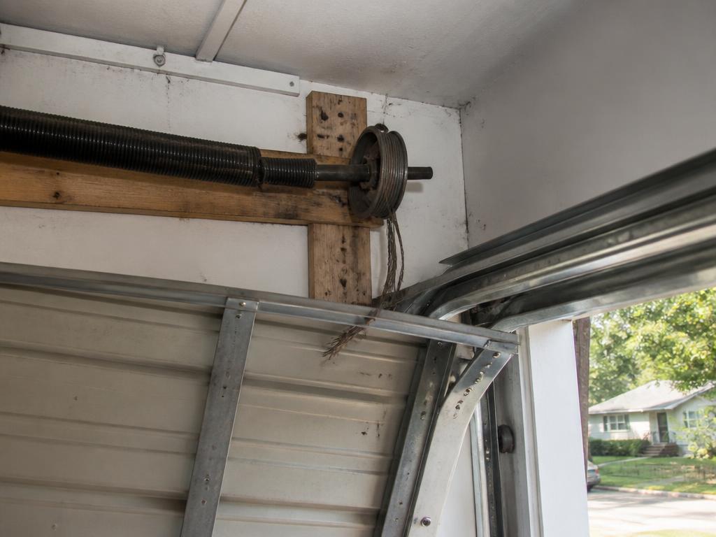 Before: broken cable repair problem on a Sacramento area garage door
